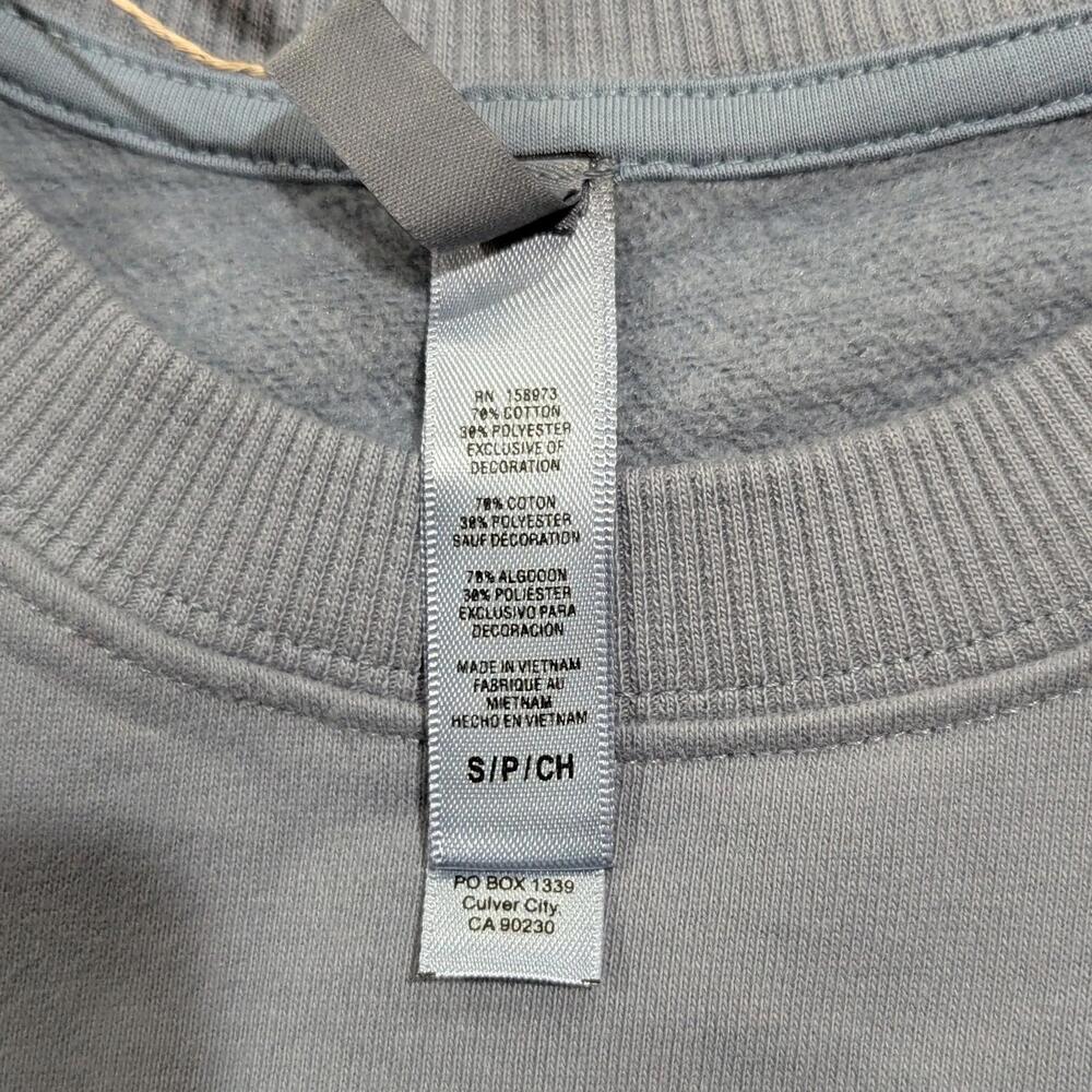 SKIMS Cotton Fleece Classic Crew Sweatshirt Women's Small Slate Blue NWT - Picture 7 of 8